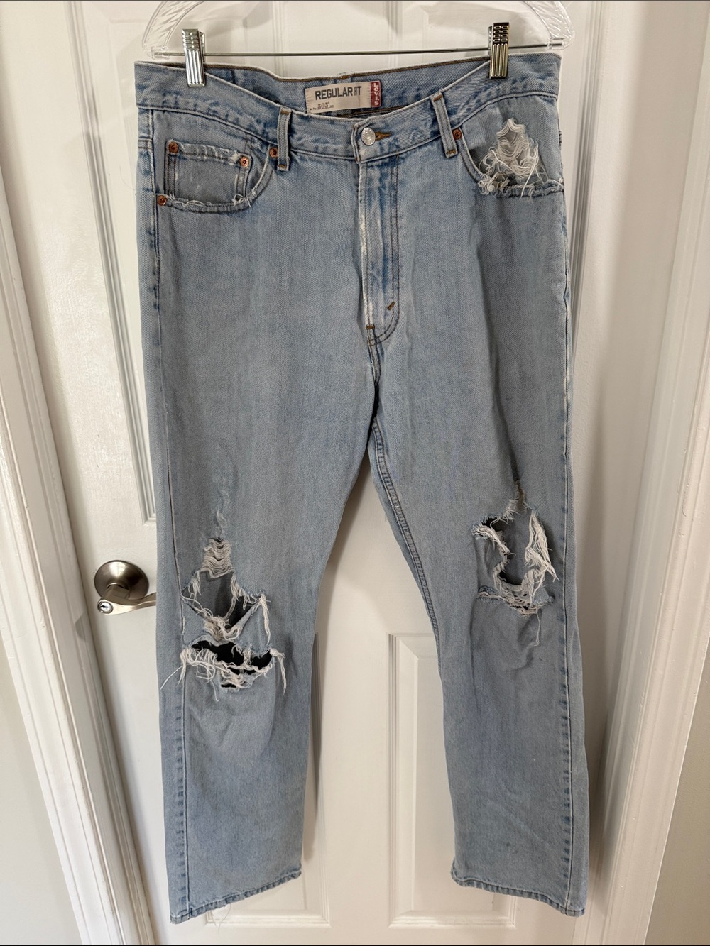 Levi's Light Blue Distressed Relaxed Jeans